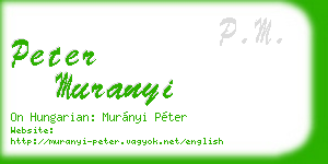 peter muranyi business card
